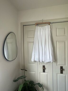 Ruby Rd. White Pleated Midi Skirt